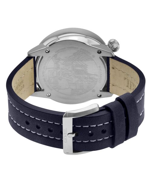 Montre Automatique Homme Wallabout en Cuir bleue