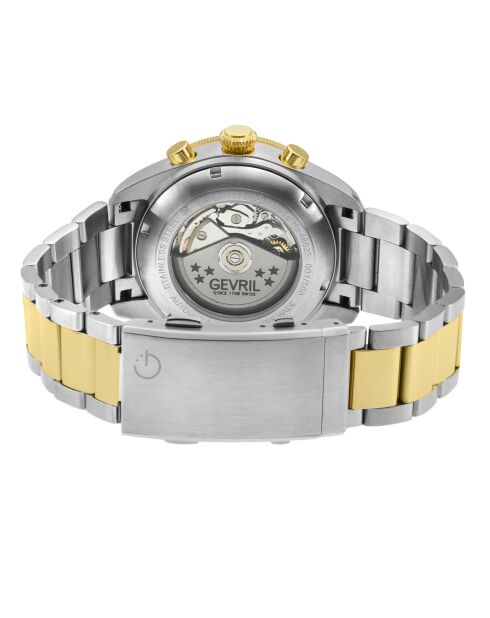 Orologio cronografo automatico da uomo Yorkville in acciaio argento/oro