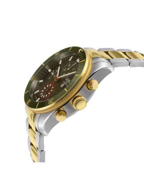 Orologio cronografo automatico da uomo Yorkville in acciaio argento/oro