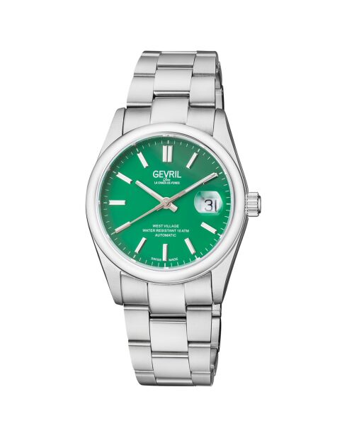 West Village automatisch herenhorloge van zilverstaal