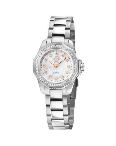Montre Quartz Femme Cortina en Acier & Diamants argentée