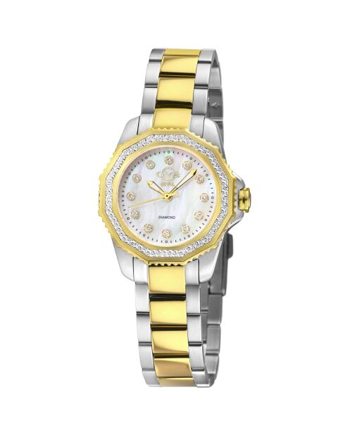 Montre Quartz Femme Cortina en Acier & Diamants argenté/doré