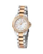 Montre Quartz Femme Cortina en Acier & Diamants argenté/rose doré