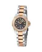 Montre Quartz Femme Cortina en Acier & Diamants argenté/rose doré