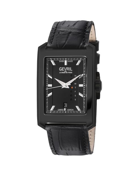 Montre Automatique Homme Manhattanhenge en Cuir noire