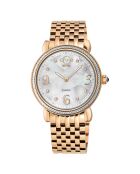 Montre Quartz Femme Ravenna en Acier & Diamants 0.04 ct rose doré