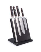 Bloc magnétique 4 couteaux Hironobu  noir/rouge - 22x25x19cm