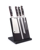 Bloc magnétique 4 couteaux Hiroyuki  noir/rouge - 22x25x19cm