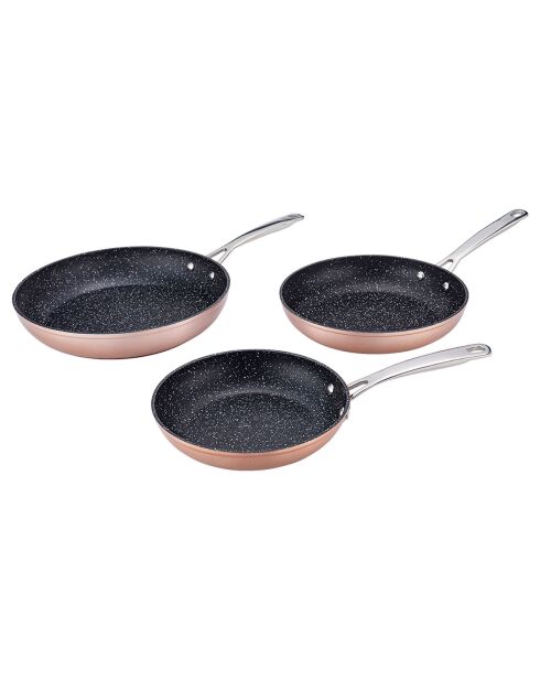 3 Poêles en Céramique Cuivré Élégance Greblon cuivre