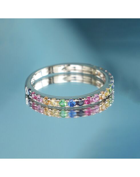 Bague Colorful love or blanc