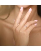 Diamantengebundener Ring aus 0,02 Karat Gelbgold