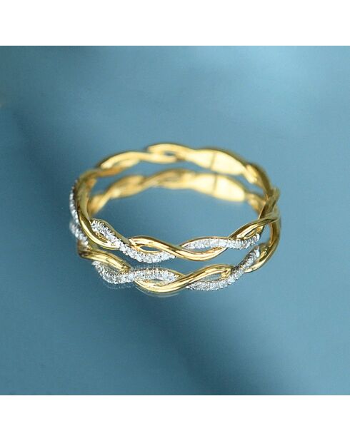 Bague Entortillement diamants 0.06 ct or jaune