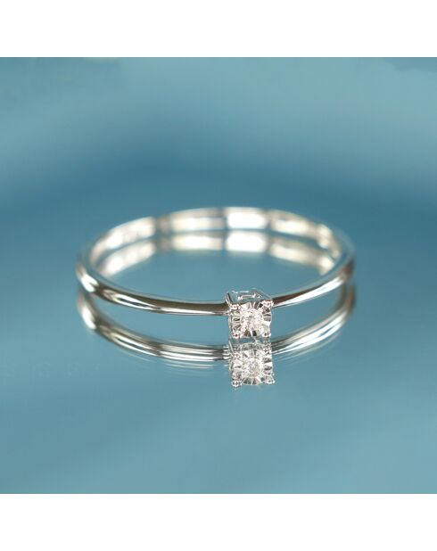 Bague Pure Diamant 0.01 ct or blanc