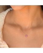 Collier Camélia Diamant 0.03 ct & Rubis 0.40 ct or jaune