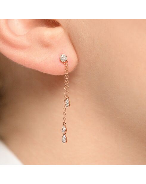 Boucles d'oreilles Diamond Falls Diamant 0.1 or rose