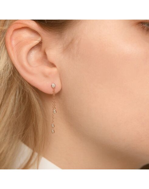 Boucles d'oreilles Diamond Falls Diamant 0.1 or rose