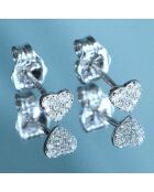 Boucles d'oreilles Coeurs Diamants 0.07 ct or blanc
