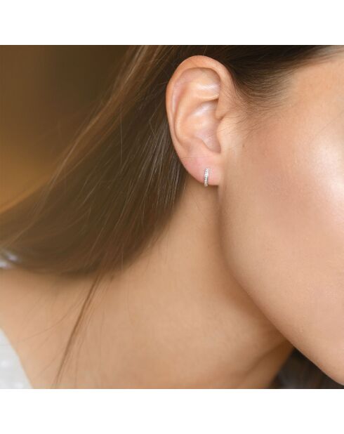 Boucles d'oreilles Anneau pm diamants 0,06 ct or blanc