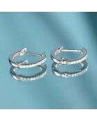 Boucles d'oreilles Perfect créoles Diamants 0.08 ct or blanc