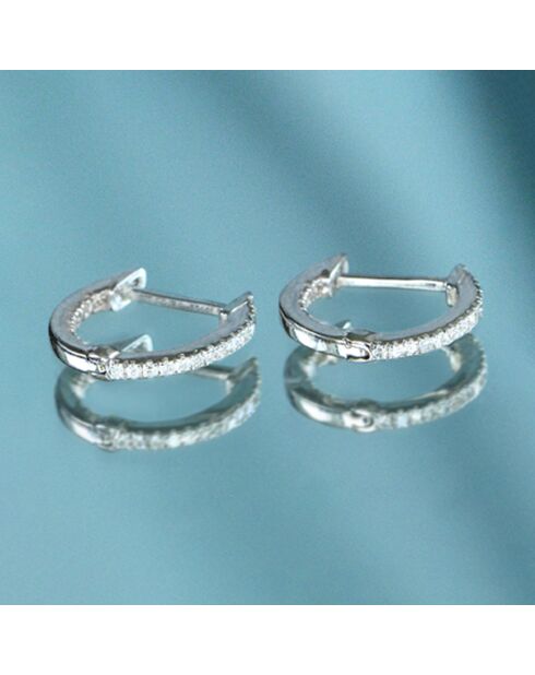 Boucles d'oreilles Perfect créoles Diamants 0.08 ct or blanc
