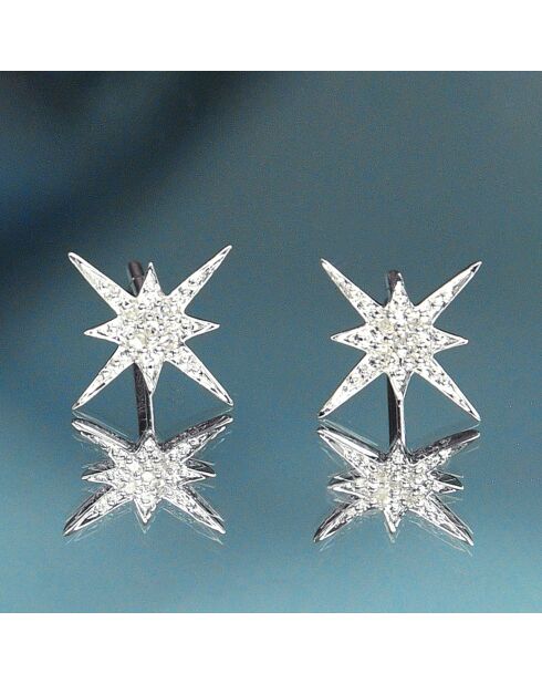 Boucles d'Oreilles Sirius Diamants 0.04 ct or blanc