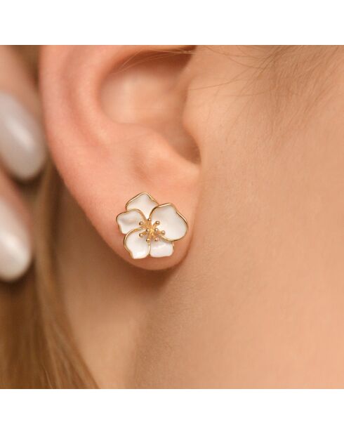 Boucles d'oreilles Orchidée or jaune