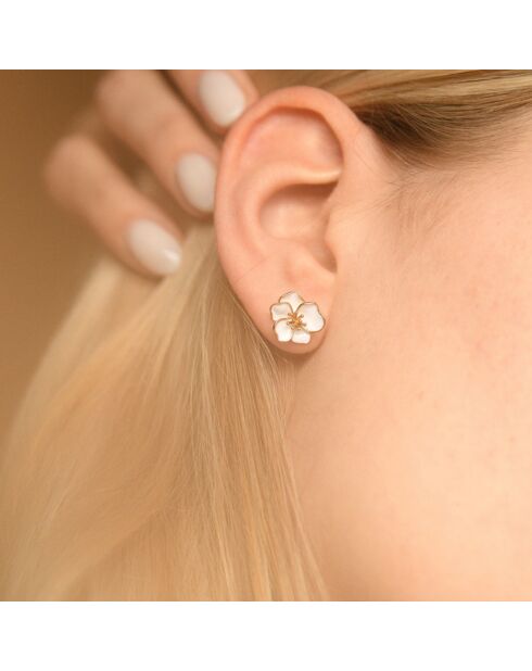 Boucles d'oreilles Orchidée or jaune