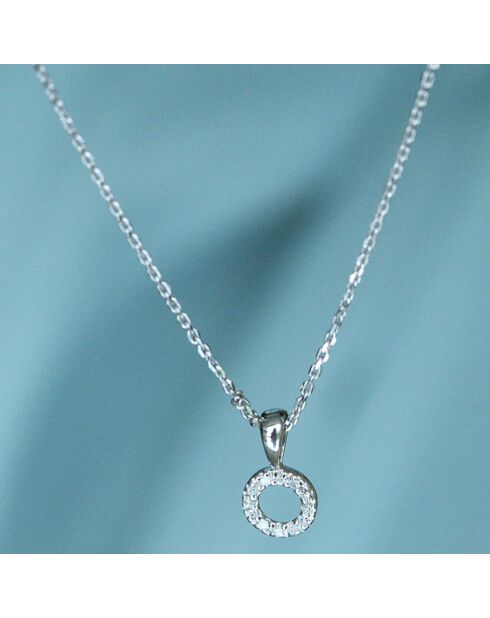 Pendentif Simplicité Diamant 0.05 ct or blanc