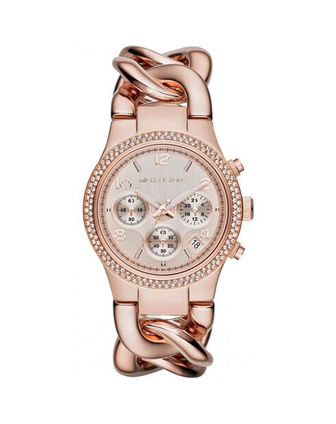 Montre Chronographe Femme en Acier rose doré