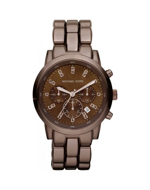 Montre Chronographe Femme en Acier marron