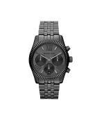 Montre Chronographe Femme en Acier noire