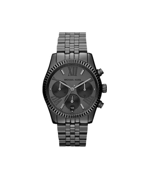 Montre Chronographe Femme en Acier noire
