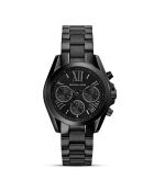 Montre Chronographe Femme en Acier noire