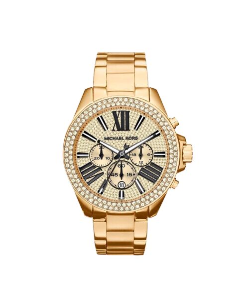 Montre Chronographe Femme en Acier dorée