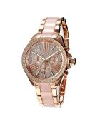Montre Chronographe Femme en Acier rose doré