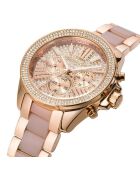 Montre Chronographe Femme en Acier rose doré
