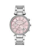 Montre Chronographe Femme en Acier argentée