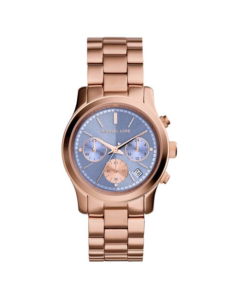Montre Chronographe Femme en Acier rose doré