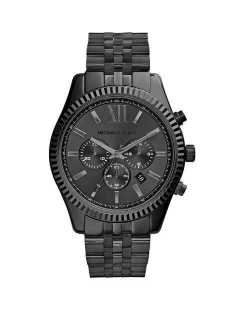 Montre Chronographe Homme en Acier noire