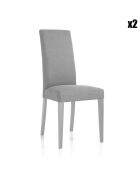 2 Chaises Lella Tissu grises - 100x46x45 cm
