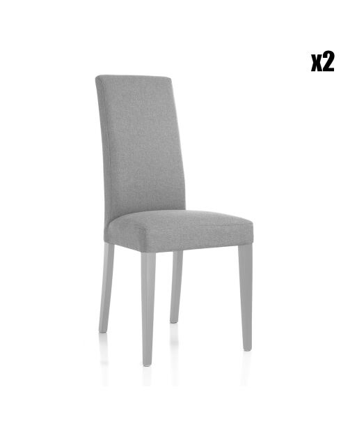 2 Chaises Lella Tissu grises - 100x46x45 cm