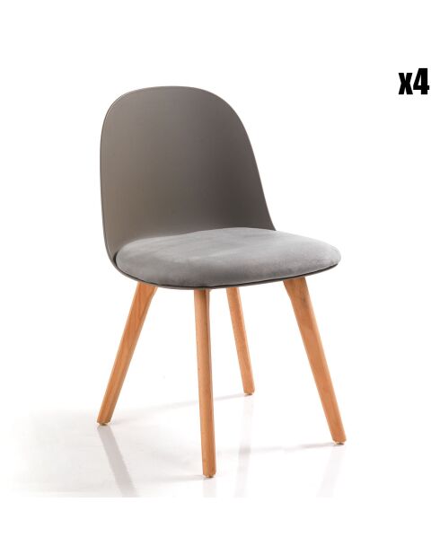 4 Chaises Jade Bois gris foncé - 78x46x52 cm