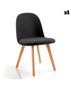 4 Chaises Jade Bois noires - 78x46x52 cm