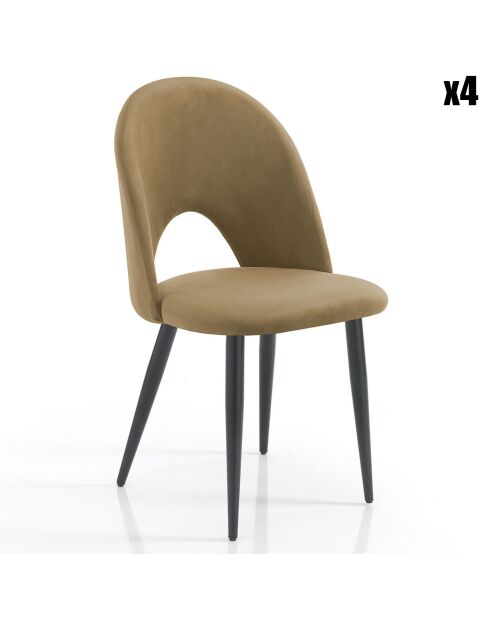 4 Chaises Nail Nocciola noisette/noir - 87x48x54 cm
