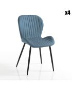 4 Chaises Handy bleu/noir - 86x51x56 cm