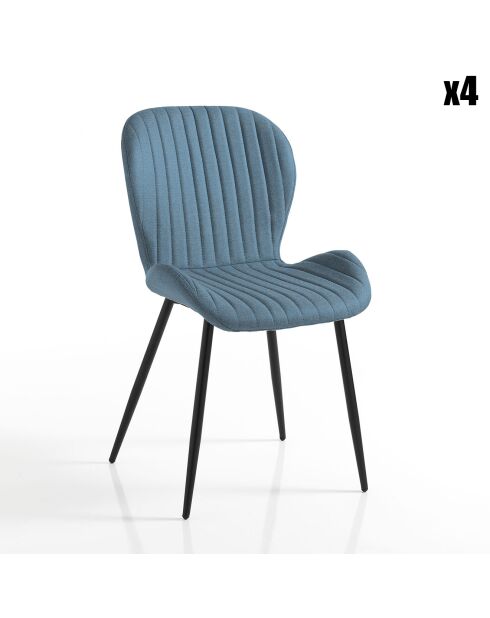 4 Chaises Handy bleu/noir - 86x51x56 cm