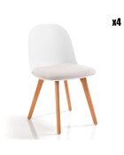 4 Chaises Jade Bois blanches - 78x46x52 cm