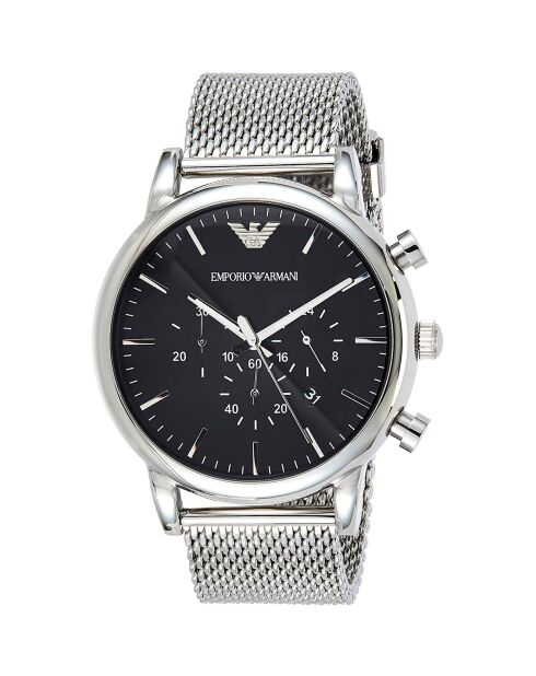 Montre Chronographe Homme en Acier argentée