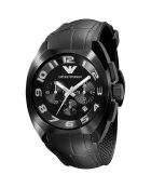 Montre Chronographe Homme en Caoutchouc noire