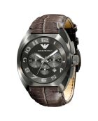 Montre Chronographe Homme en Cuir marron